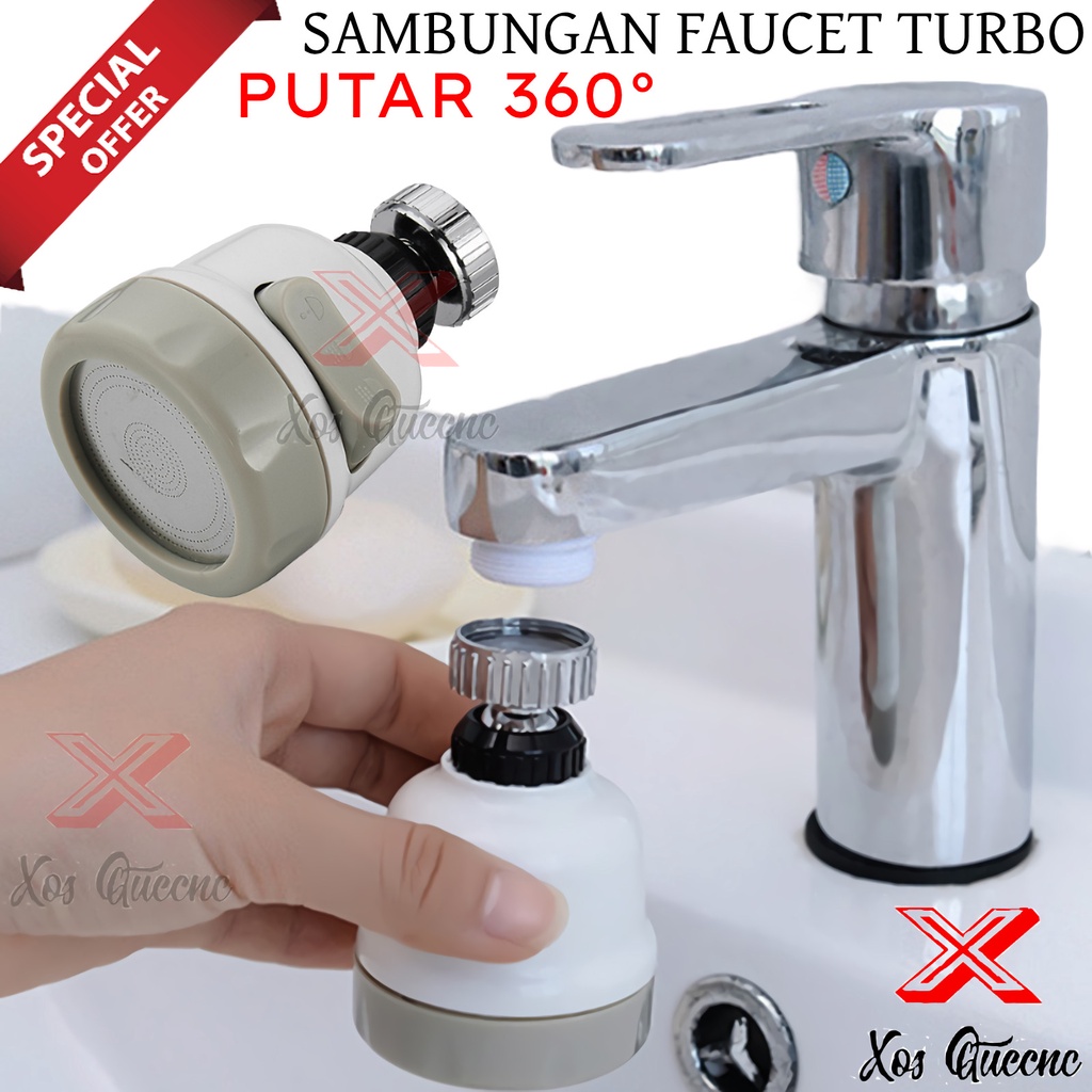 [XOQ] SAMBUNGAN KEPALA KERAN SWITCH ON OFF SAMBUNGAN KERAN AIR TURBO FAUCET