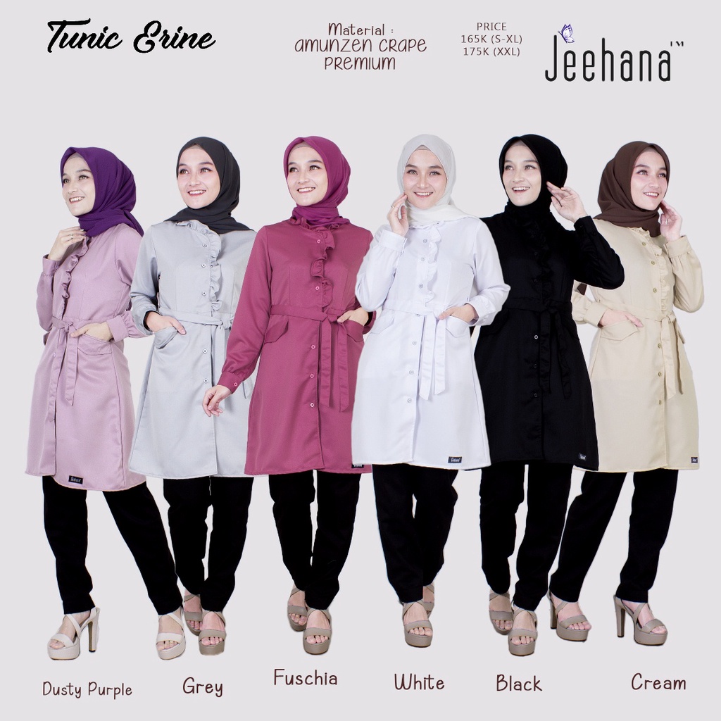 TUNIK ERINE / JEEHANA / TUNIK WANITA MUSLIMAH