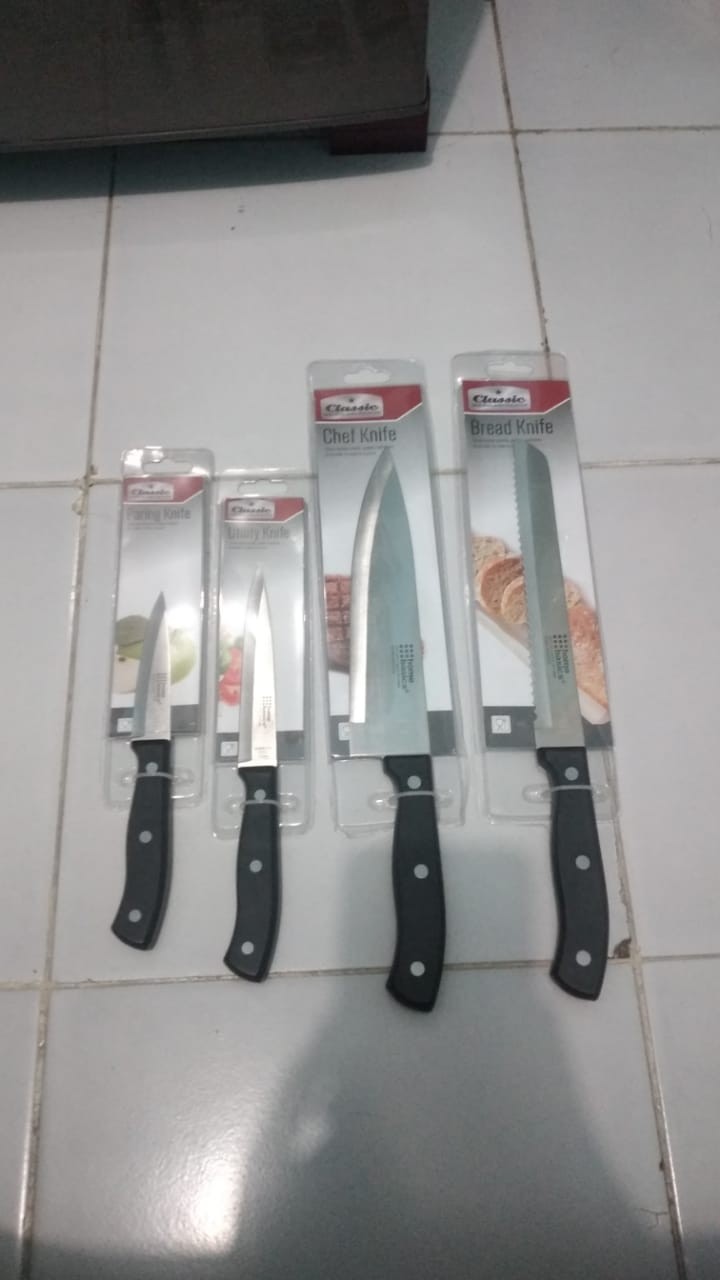 ☏☍produsen Menyediakan Gagang Pom Ekor Bulat Set Pisau Stainless Steel Set Pisau Dapur 5 Potong