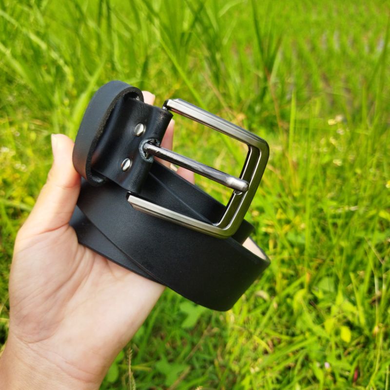 Sabuk Kulit Gesper Ikat Pinggang kulit sapi asli Premium 1 lapis