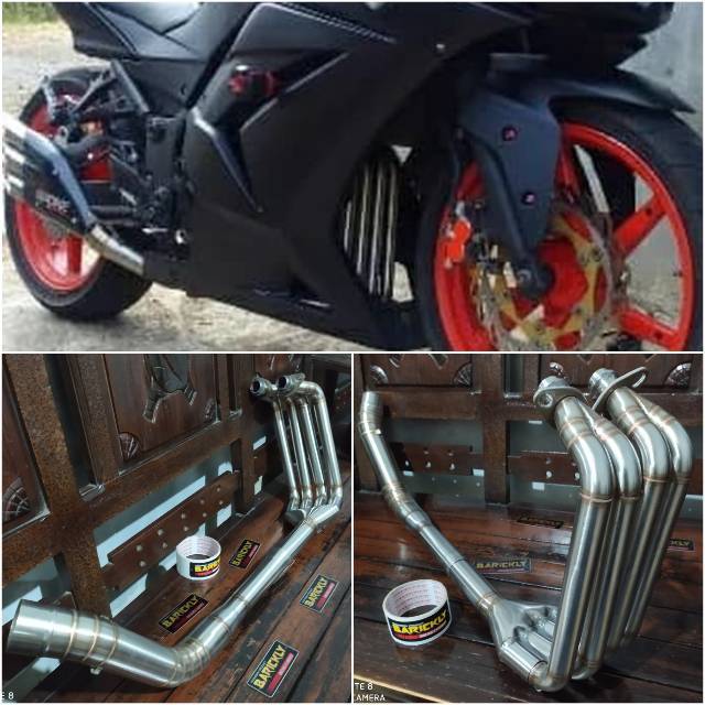 Header Leher Pipa Leheran Knalpot Custom Racing Ninja 250 Karbu 250fi Injeksi Old 4 Silinder Cabang