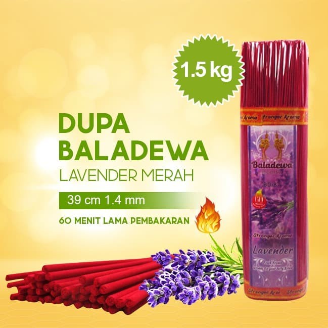 Dupa/ Hio Wangi Harum Baladewa 39 cm 1.5 Kg 1.4 mm Lavender merah