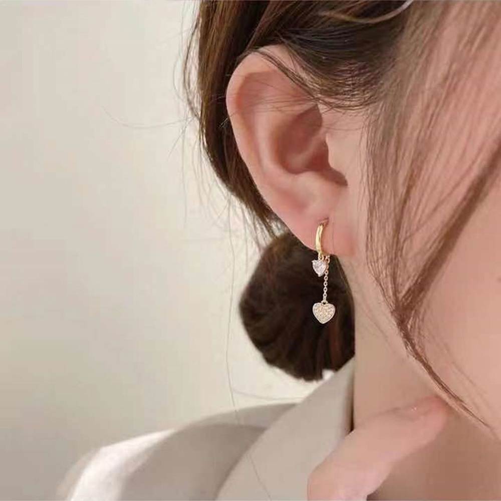 Anting Tusuk Gantung Wanita Desain Hatirumbai Rantai Gaya Eleganretro Untuk Pernikahan