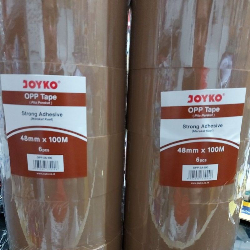 

lakban coklat dan bening merk joyko 48mm x 100 meter ( tertera harga 6 roll)