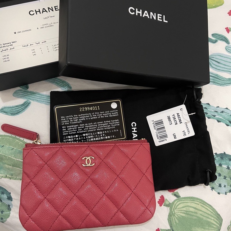 preloved chanel mini o case caviar / chanel card wallet 100% authentic (complete)