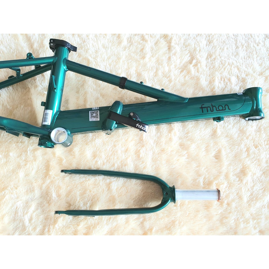 FRAME SET FNHON MONSOON 20 inch HIJAU GREEN DISCBRAKE ALUMUNIUM Plus Handlepost HP 31 35 40 cm telescopic Frame fork 22 inch disc brake Sepeda Seli Monson Moonsoon Moonson not Blast Gust Storm Tornado