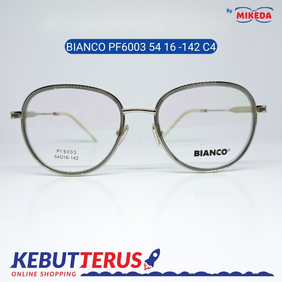 Mikeda-FRAME KACAMATA BIANCO PF6003 54 16-142 C4+LENSA(MINUS/CYLINDER)