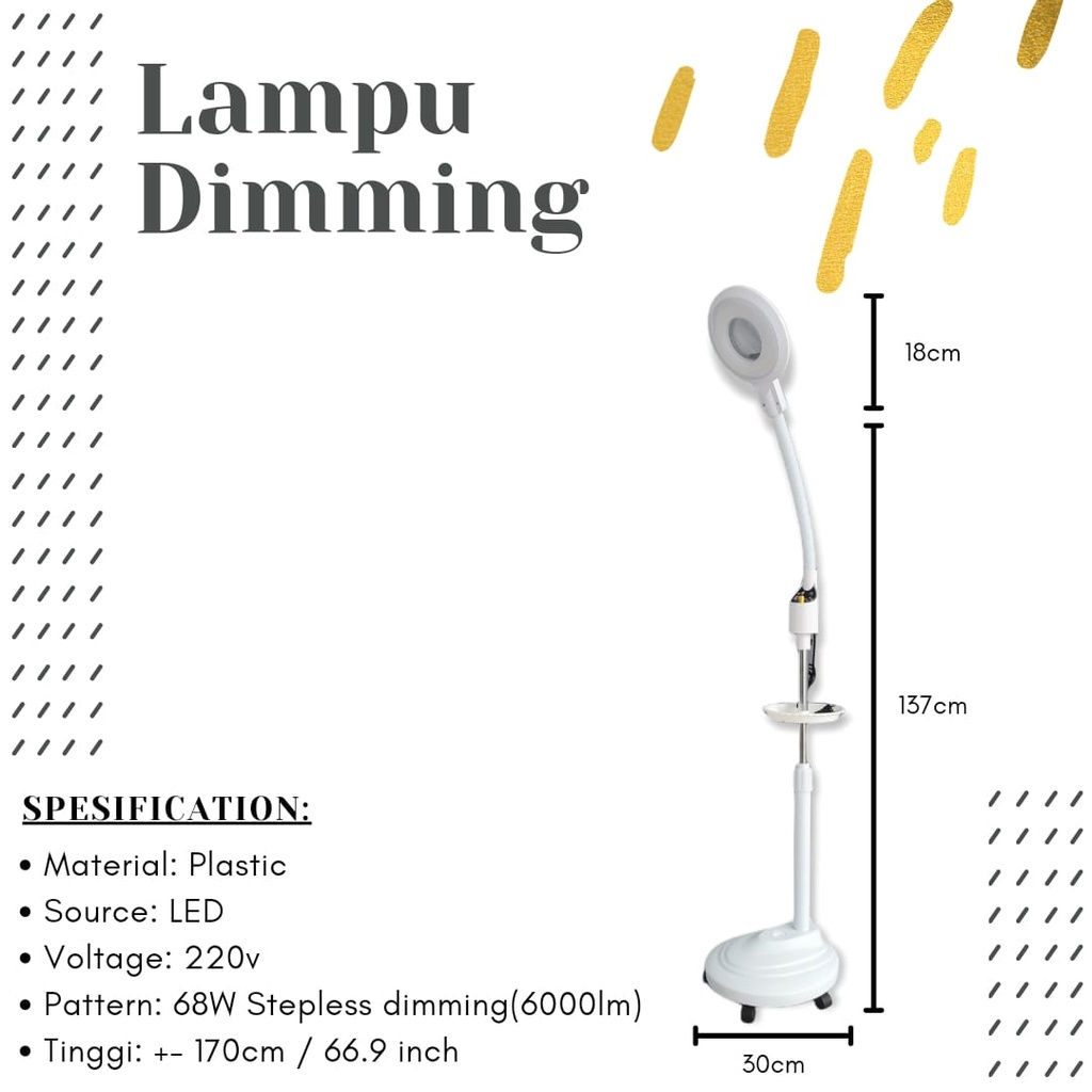 Lampu facial led roda dimming kaca pembesar sangat fleksibel klinik kecantikan magnifiying lamp