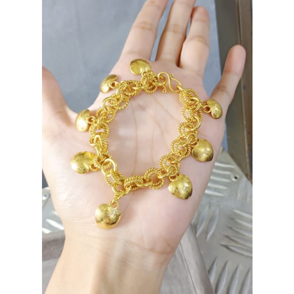 gelang wanita juntai emas lapis sepuhan berat 30 gram