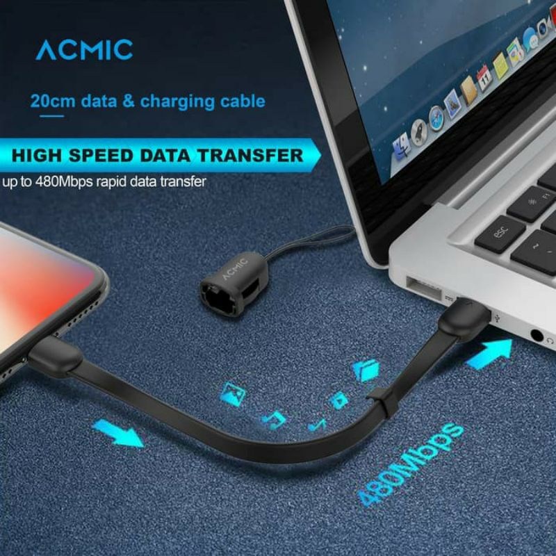 Acmic Kabel Data Charger Keychain/Keyline 20cm Fast Charging KMC20/AC20/KIC20 Original