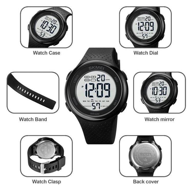 SKMEI 1856 Jam Tangan Pria Wanita Digital Sport Dual Time Watch Anti Air 5 Bar