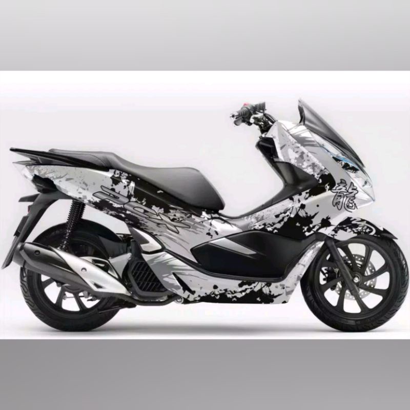 Stiker Decal pcx fullbody 2020 putih hitam