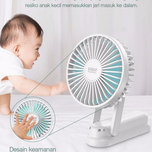 KIPAS ANGIN PORTABLE MINI FAN ROBOT RT-BF11 2000MAH 3 In 1 Foldable