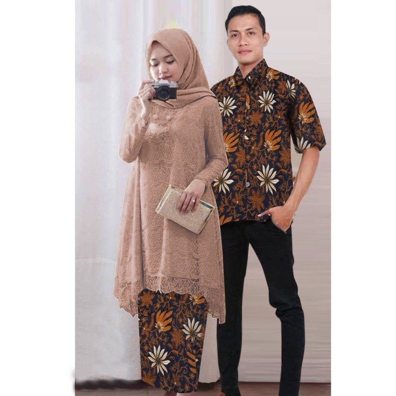 6 wrna JC Cp Tunik sofie / Couple Tunik Safitri / Baju pasangan batik kebaya