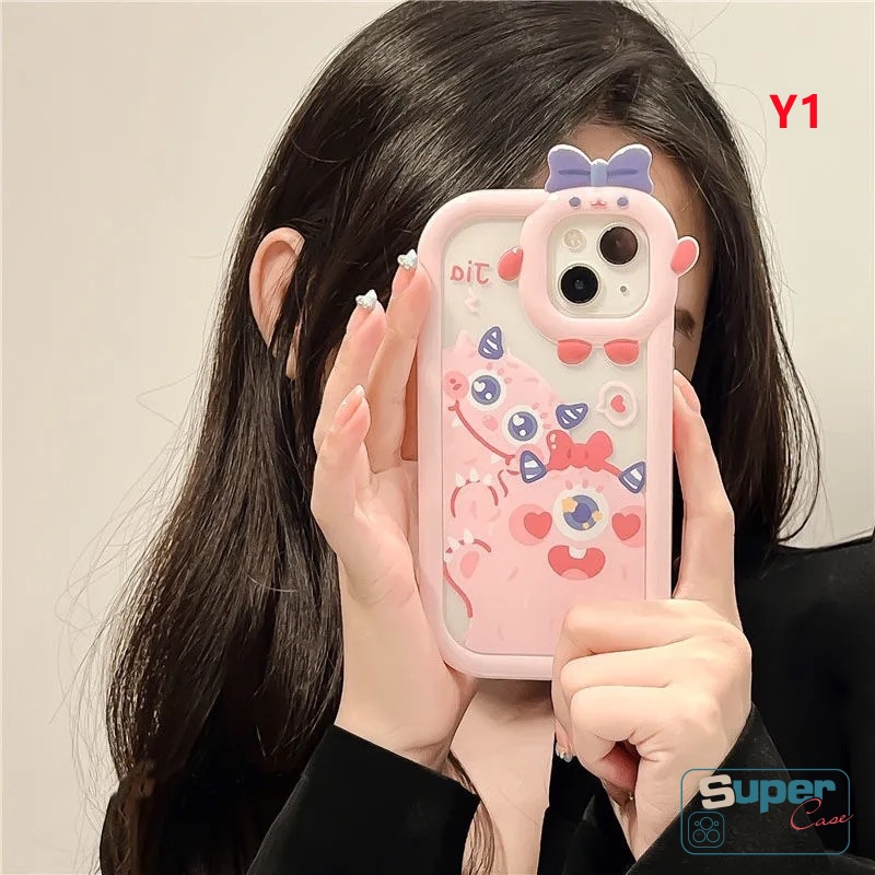 Soft Case TPU Motif Kartun Monster 3D Untuk IPhone 11 13 12 14 Pro MAX 6 6S 7 8 14 Plus XR X XS MAX SE