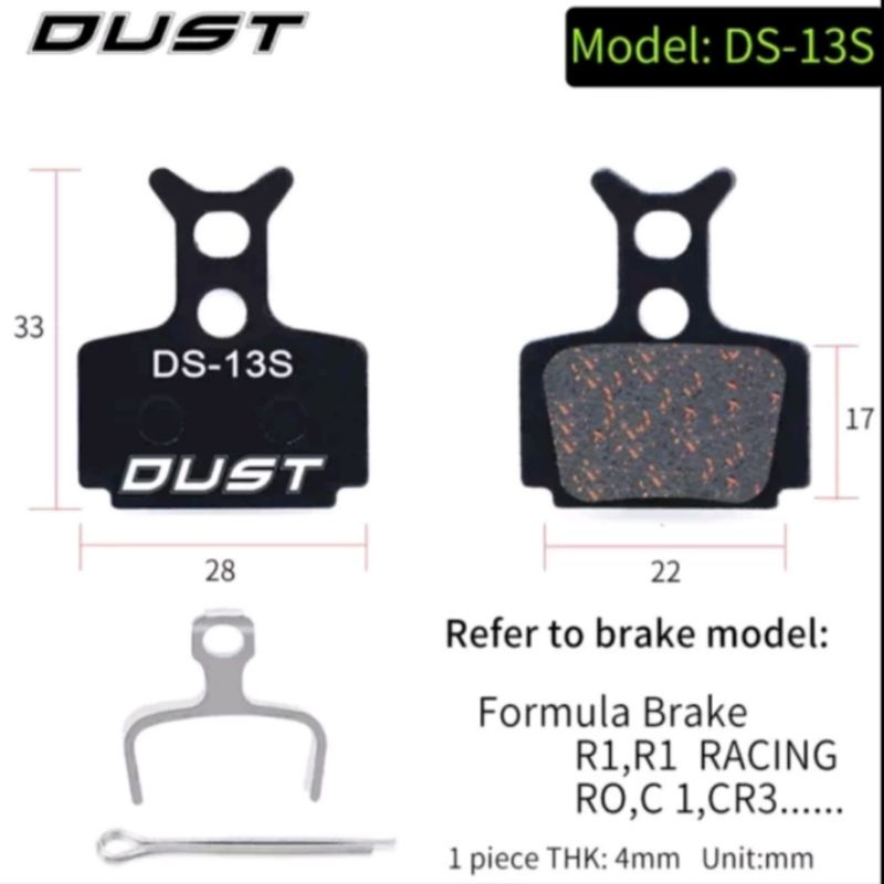 Dust DS-13S Kampas Rem For Formula R1 R1 Racing RO RC1 CR3 Brake Pad Sepeda