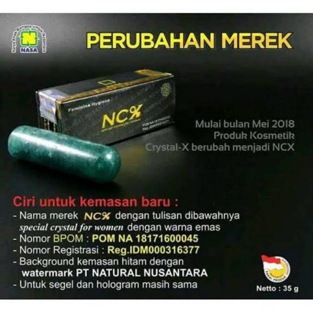 NC Crystal x 100% Original