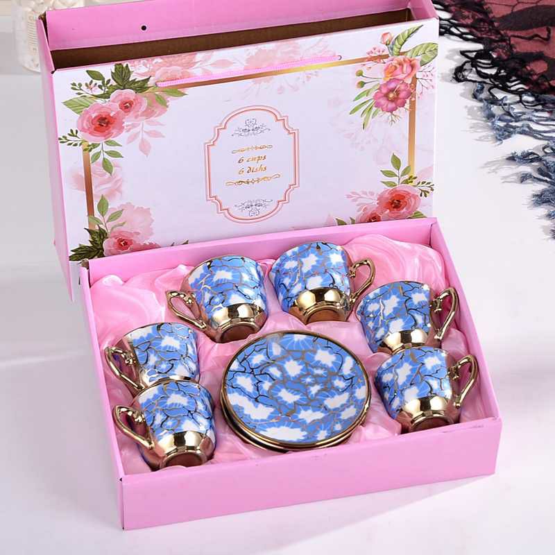 Cangkir Set keramik/ Piring/ Cangkir Keramik Set 6 in 1 European Style/kado pernikahan/