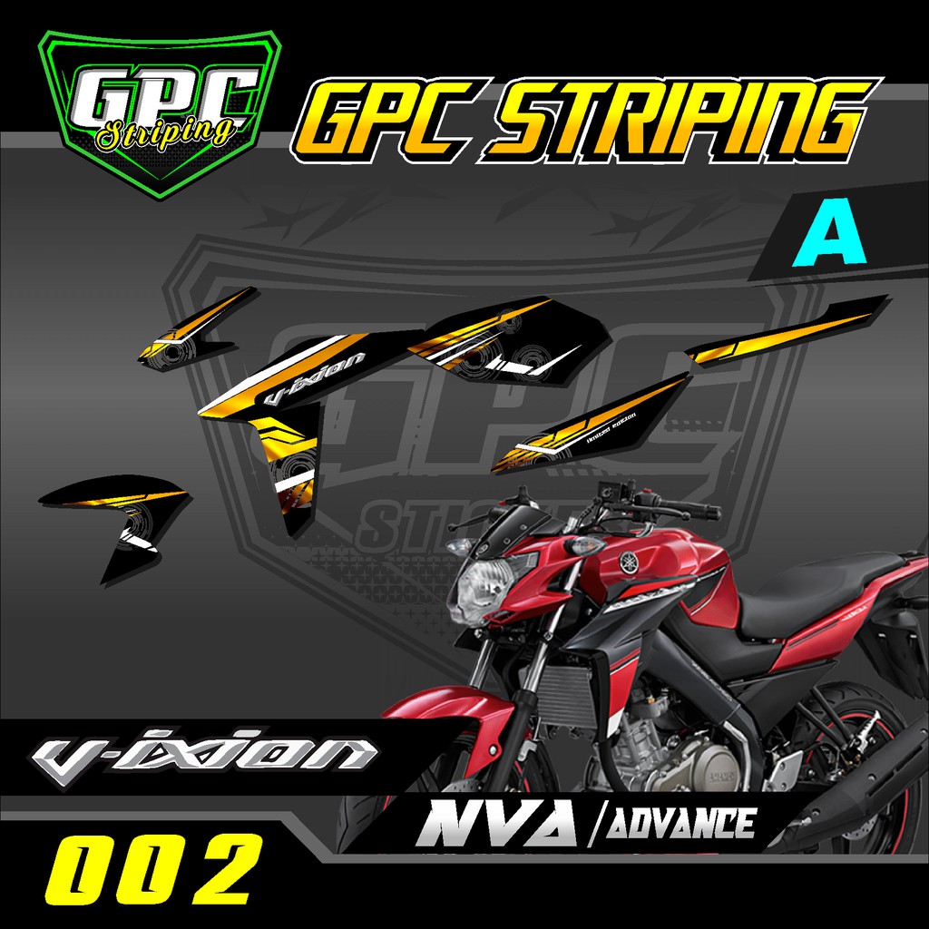 STICKER STRIPING VIXION NEW NVA/ADVANCE 002  FZ 150i MOTIF Minimalis