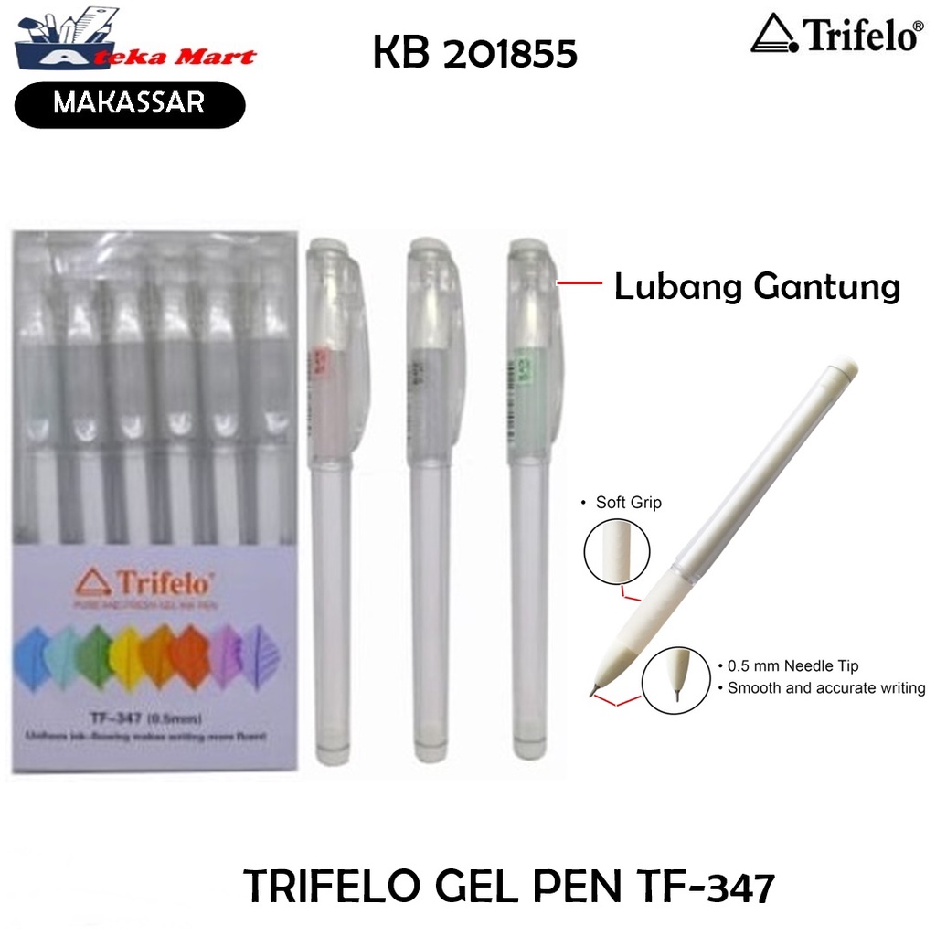 

[BOX/12 PCS] TRIFELO GEL PEN TF-347 TINTA HITAM