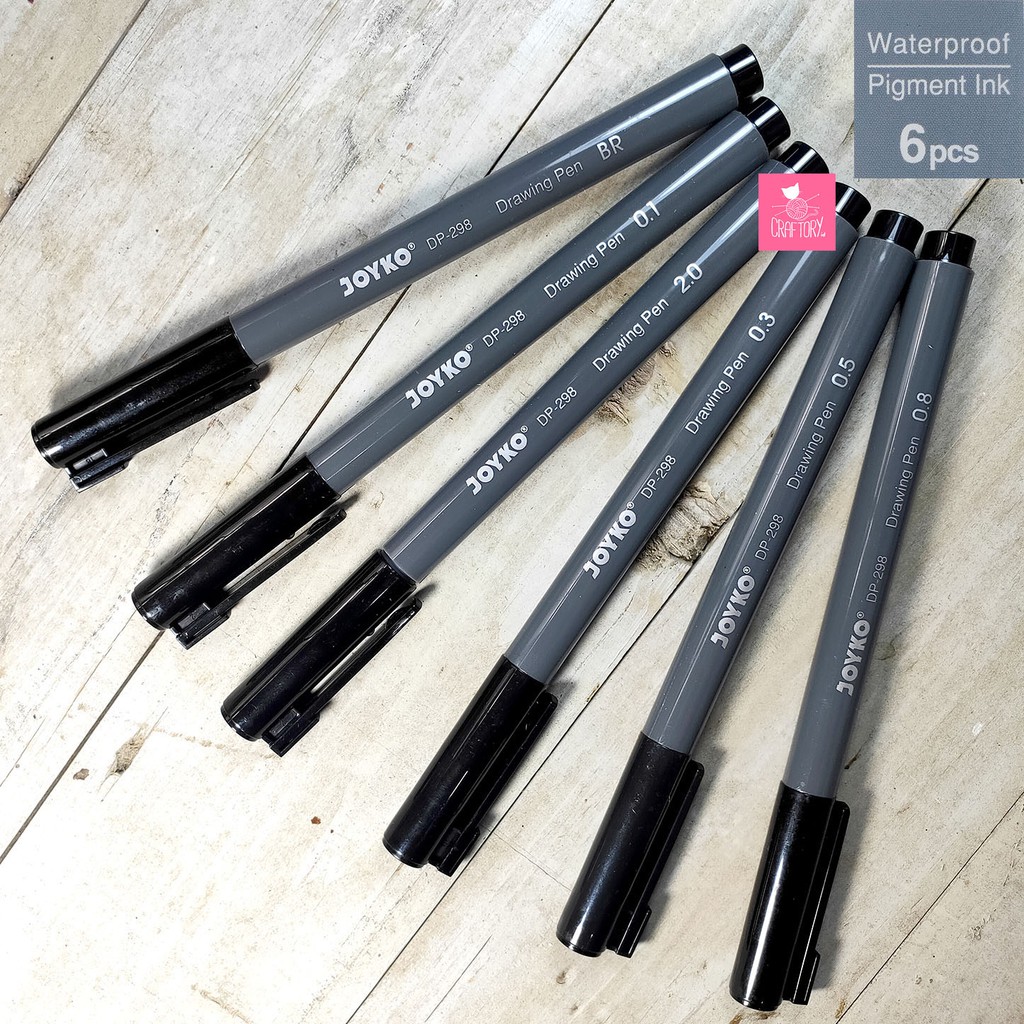 

Joyko Drawing Pen Set 6 Dp-298S / Spidol Pena Gambar Teknik Sketsa Waterproof Original Dp298S