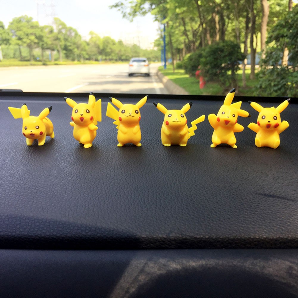 6 Pcs/Set Mainan Boneka Figur Pokemon/Pikachu 4.5cm untuk Topper Kue/Anak/Hadiah