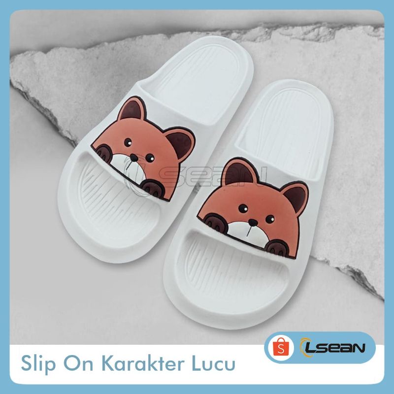 SANDAL SLIP ON KOREA KARAKTER LUCU|SANDAL 533D