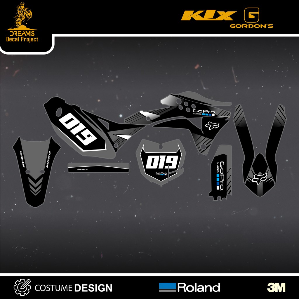 Decal KLX Gordons Black Grey
