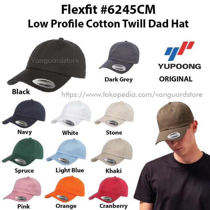 Topi Flexfit Low Profile Cotton Twill 6245Cm Yupoong Ori