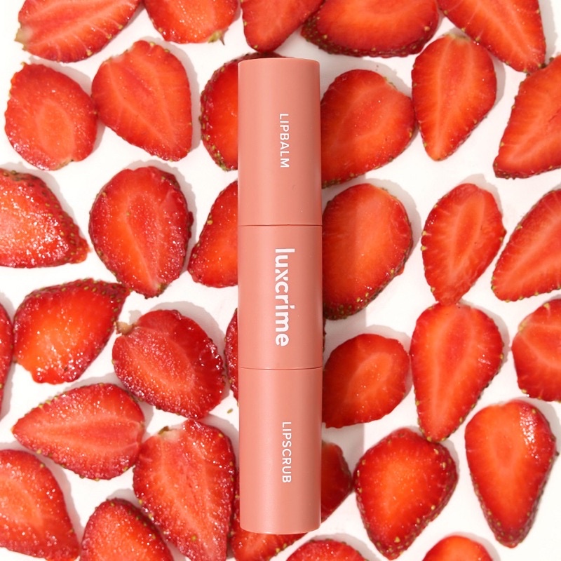 LUXCRIME Duo Lipcare Peach / Strawberry Glaze (Lipbalm &amp; Lipscrub)