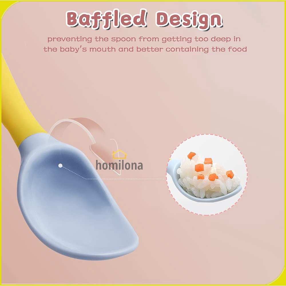 Sendok Garpu Bayi Silikon Soft Silicone Spoon - LOPE LP712 - Yellow