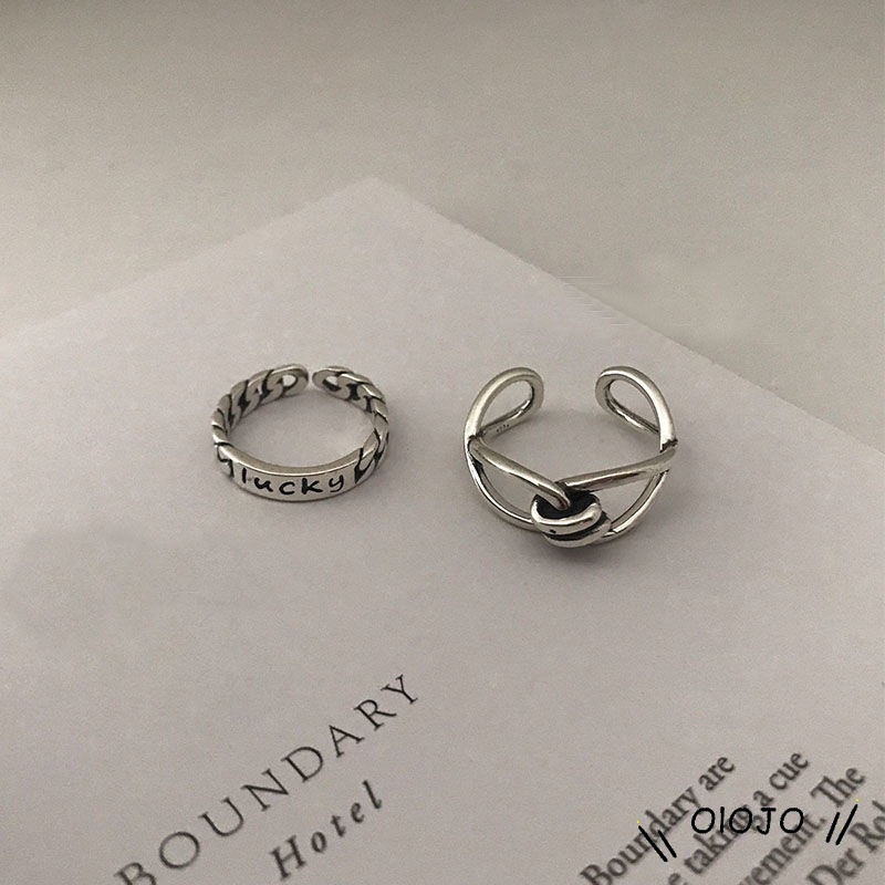 【COD】2Pcs Korea Fashion Terbuka Cincin Kepribadian Tren Indeks Cincin Gaya Punk Wanita Perhiasan Minoritas Minimalis Hadiah