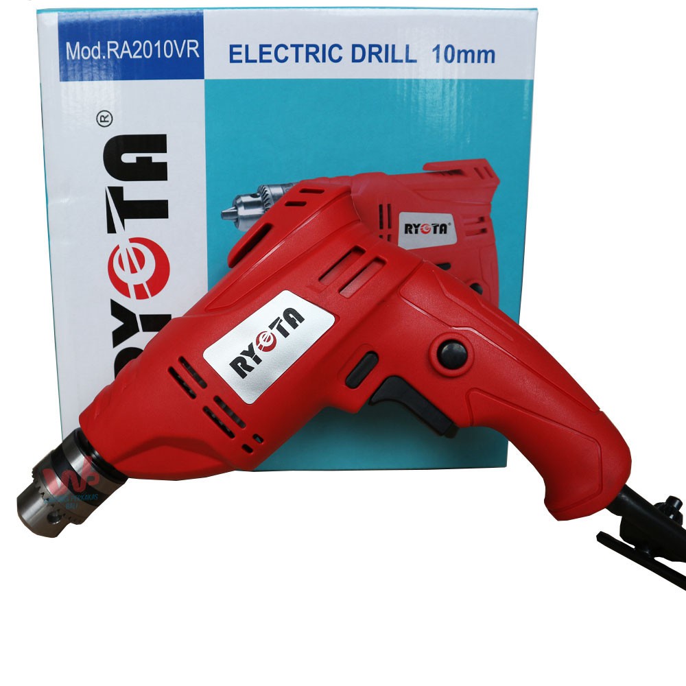 RYOTA Mesin Bor 10mm RA-2010VR Electric Drill 10 mm Bor Tangan Listrik Bolak Balik