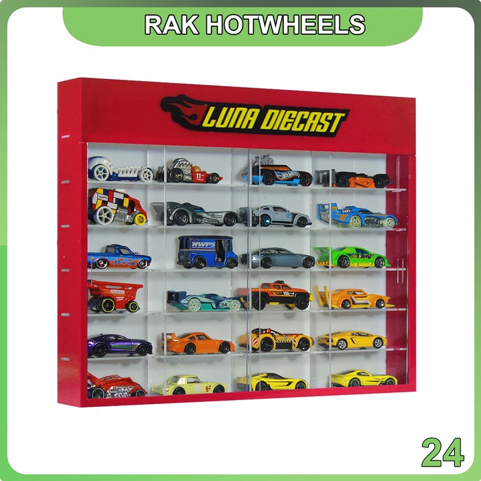 

Terlaris Rak Rack Hotwheels 1:64 Isi 24 CUSTOM LOGO - Merah