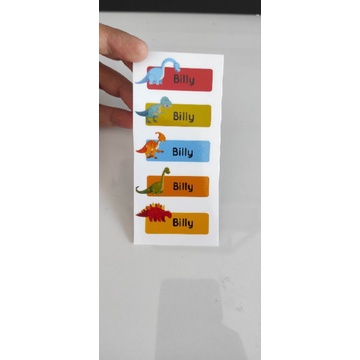 Sticker Nama Anak Dinosaurus Dino lucu Stiker nama imut stiker buku pelajaran