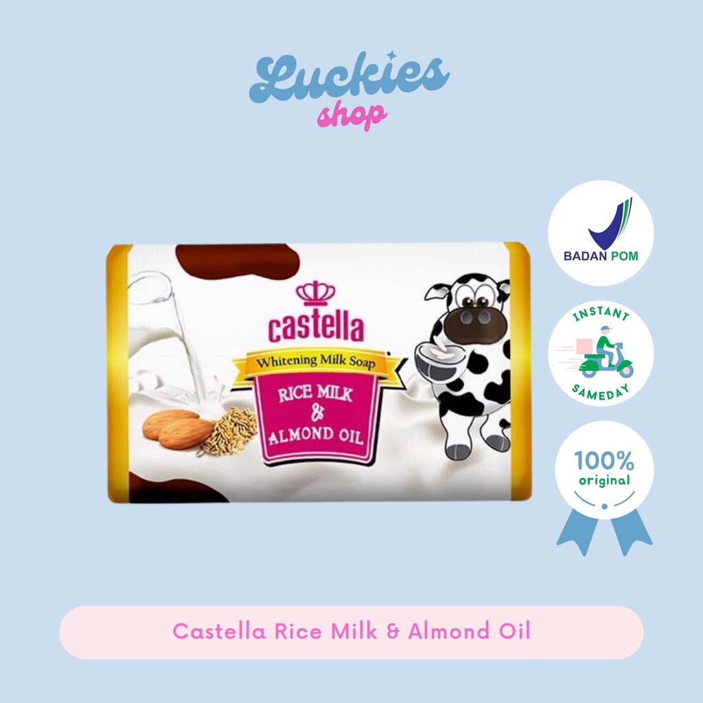 Sabun Castella Rice Milk &amp; Almond Oil Sabun Beras Castella Sabun Susu Sabun Batang Sabun Mandi BPOM