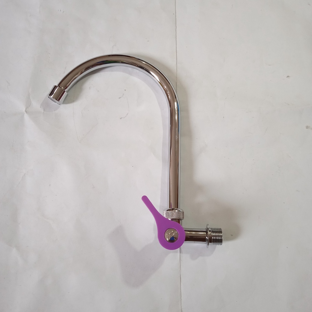 Kran Angsa Cuci Piring 1/2 inch Kran Air Wastafel Stainless Steel Handle Engkol Warna