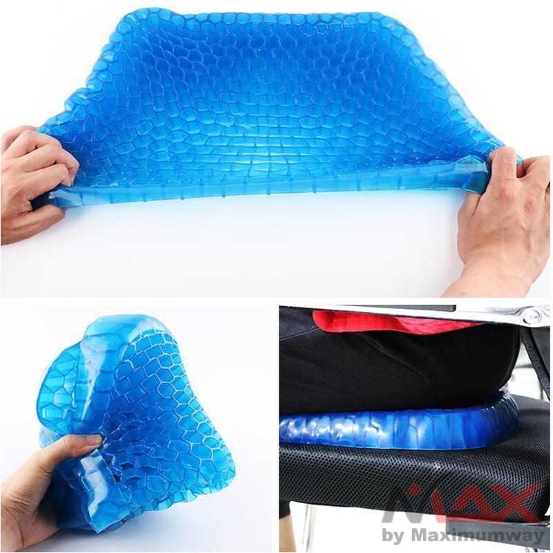 Bantal mobil plus sarung super empuk super nyaman sistem sarang lebah meredam panas Mengurangi sakit pegal saat berkendara anti pegal saat duduk Durable Gel Cushion Home Living Room Bedroom Sofa Chair Cushion Massage Elastic Cushion