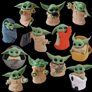 6pcs / set Mainan Action Figure Baby Yoda Grogu Mandalorian 4-7cm Untuk Hadiah Ulang Tahun Anak