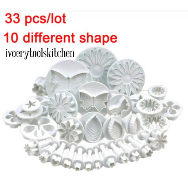 33PCS CETAKAN FONDANT (10 Different  Shape)