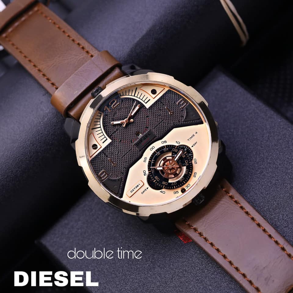 (BISA COD) JAM TANGAN PRIA DIESE11 DUALTIME 5,5CM JAM FASHION-JAM TERLARIS