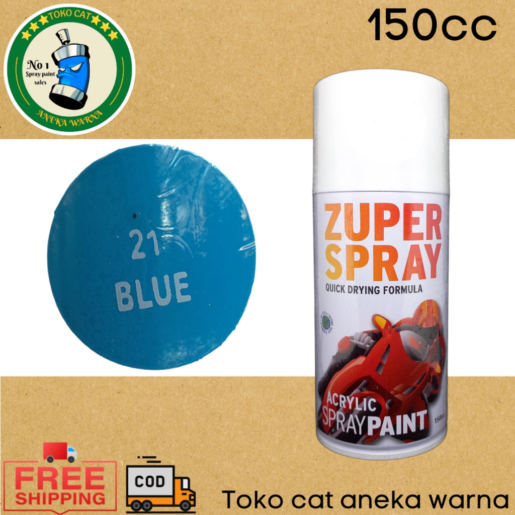 cat semprot 150cc blue biru gloss mengkilap zuper spray produk dari rj london pilok pilox