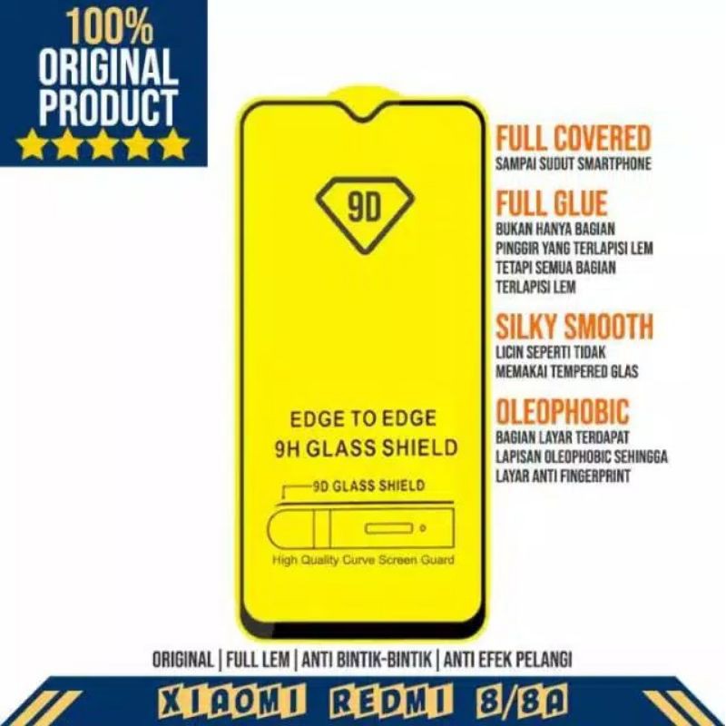 Tempered Glass Redmi 8/8A Full Cover Premium Glass