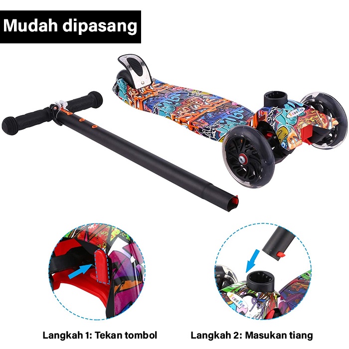 21st Kickboard Scooter - Otoped Anak / Skuter Anak Roda 3 Ban KARET/PU