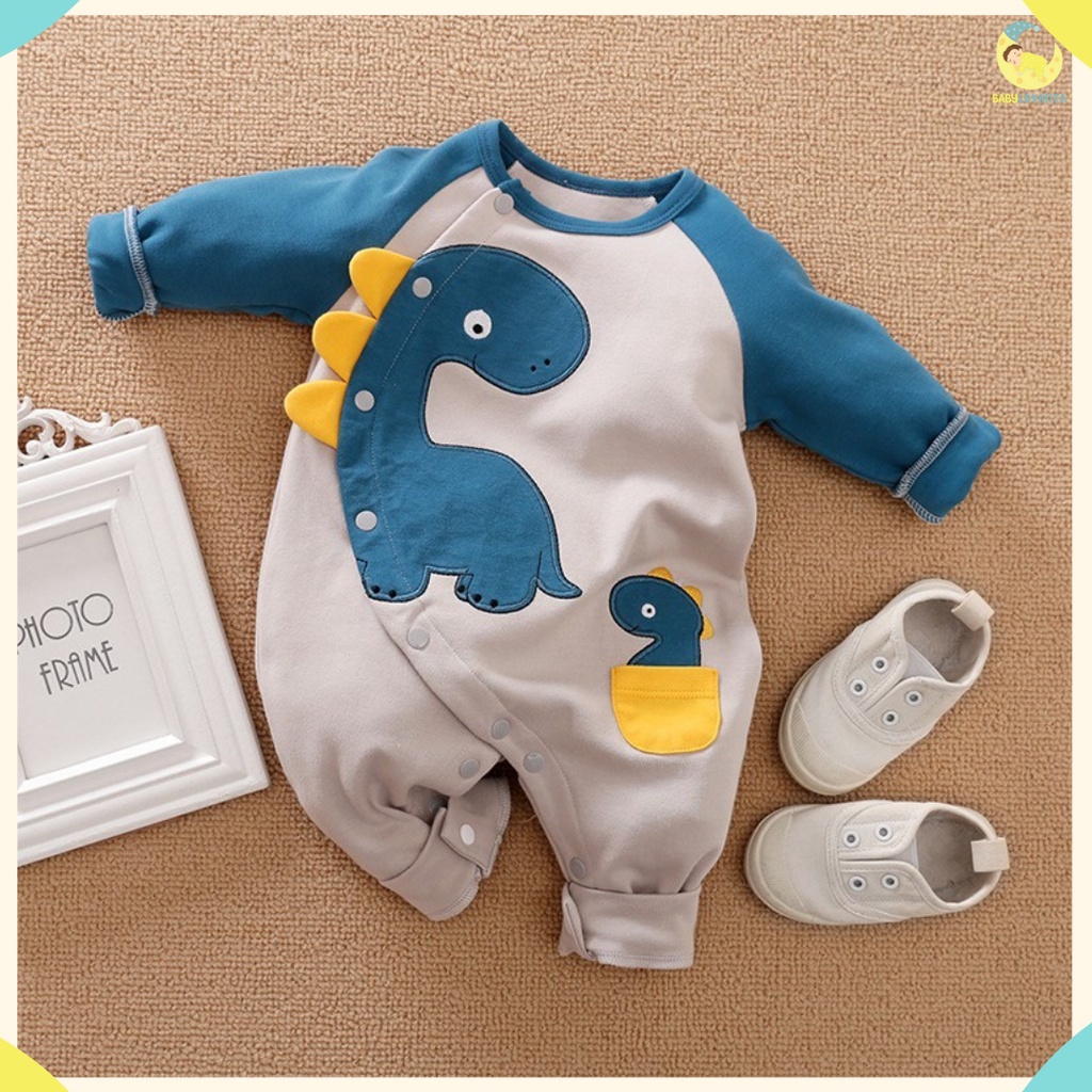 [COD] Baju Bayi lucu Import Lengan panjang 0-24bln motif DINO Import KOREA baju bayi bordir Jumper bayi Jumpsuit bayi laki laki/Babylovanta