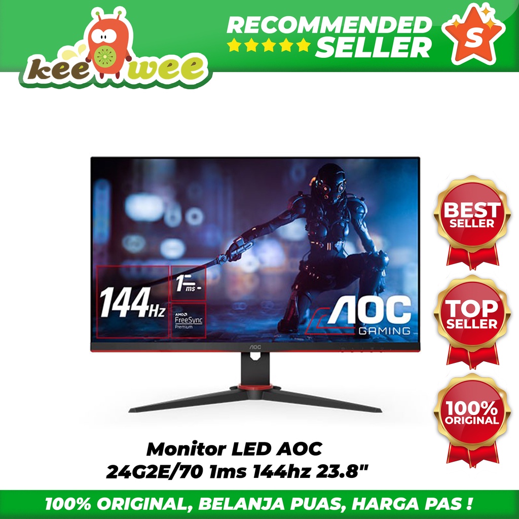 Monitor LED AOC 24G2E/70 1ms 144hz 23.8"