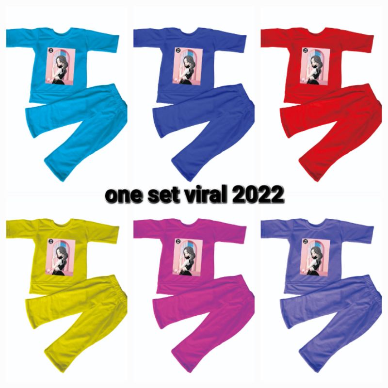 ONE SET VIRAL ANAK 2022/SETELAN VIRAL ANAK 2022/SET VIRAL 2022 ANAK/KAOS VIRAL ANAK ANAK 2022 code 022