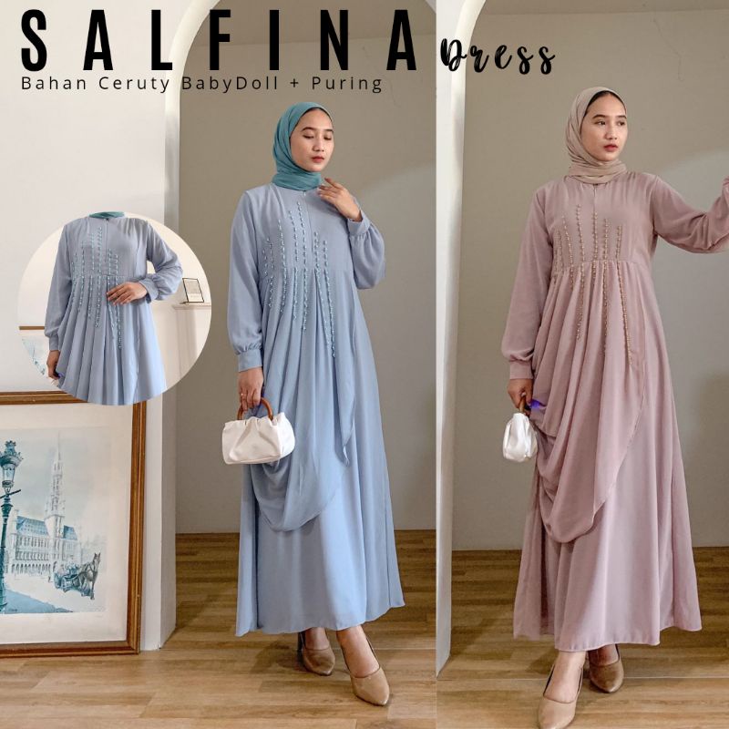 SALFINA DRESS / DRESS KONDANGAN / DRESS TERBARU / GAMIS JUMBO / GAMIS SERAGAMAN