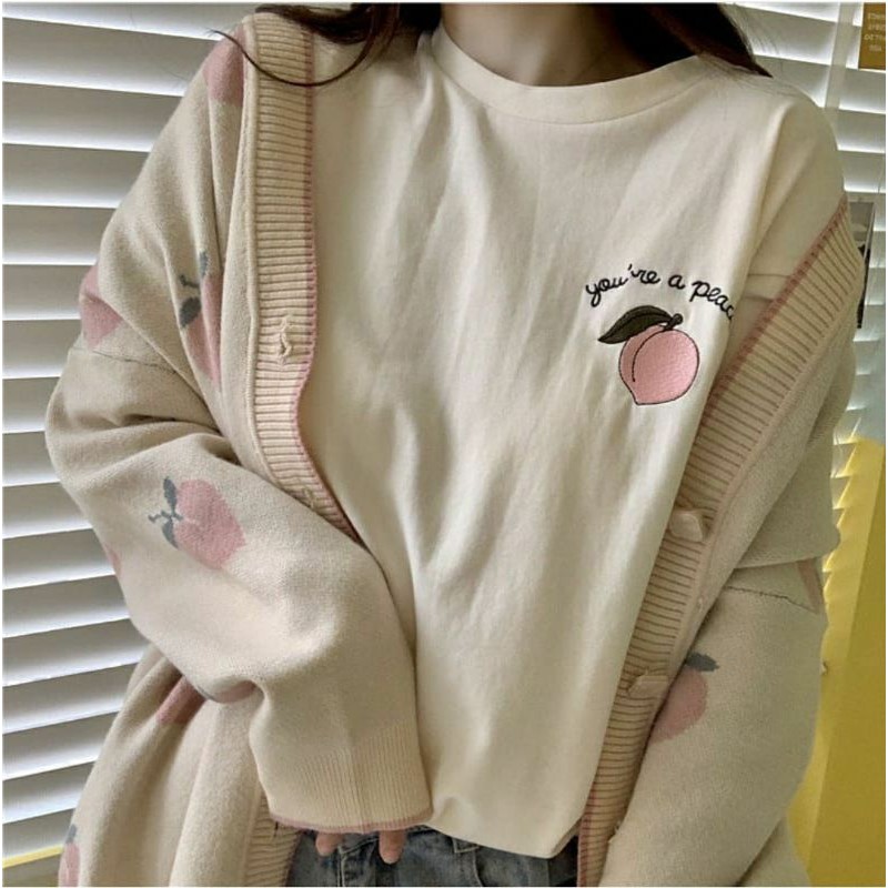 IMPORT WOMAN AUTUMN SPRING CARDIGAN PEACHY KARDIGAN WANITA IMPOR JAKET OUTER MUSIM DINGIN