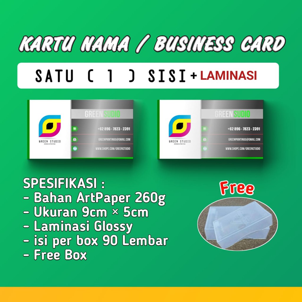 

Kartu Nama 1 Sisi + Laminasi MURAH & BERKUALITAS